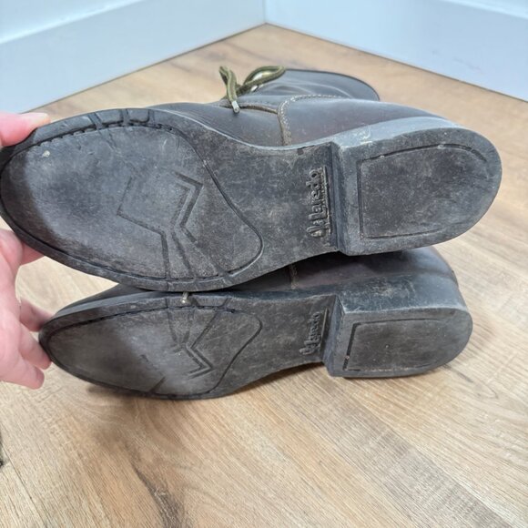 Laredo Leather Western Lace Up Boots Dark Brown Boho 8.5 - Picture 9 of 9